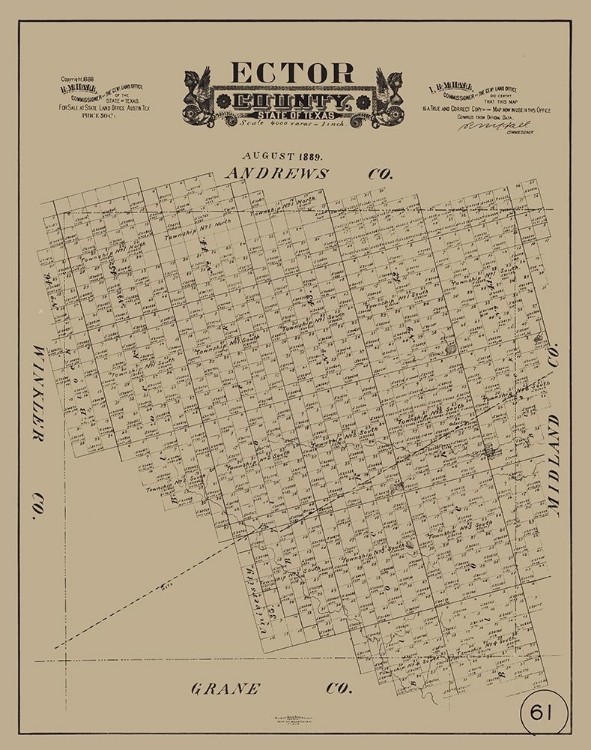 Picture of ECTOR COUNTY TEXAS - HALL 1889 