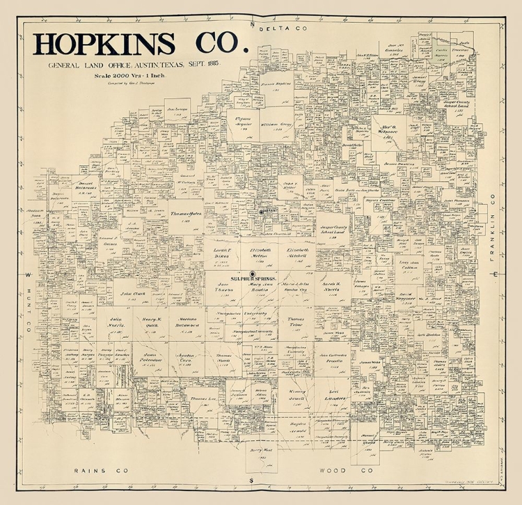 Picture of HOPKINS COUNTY TEXAS - THIELEPAPE 1885 