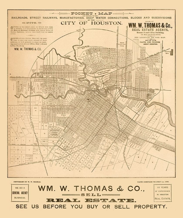 Picture of HOUSTON TEXAS - THOMAS 1890 