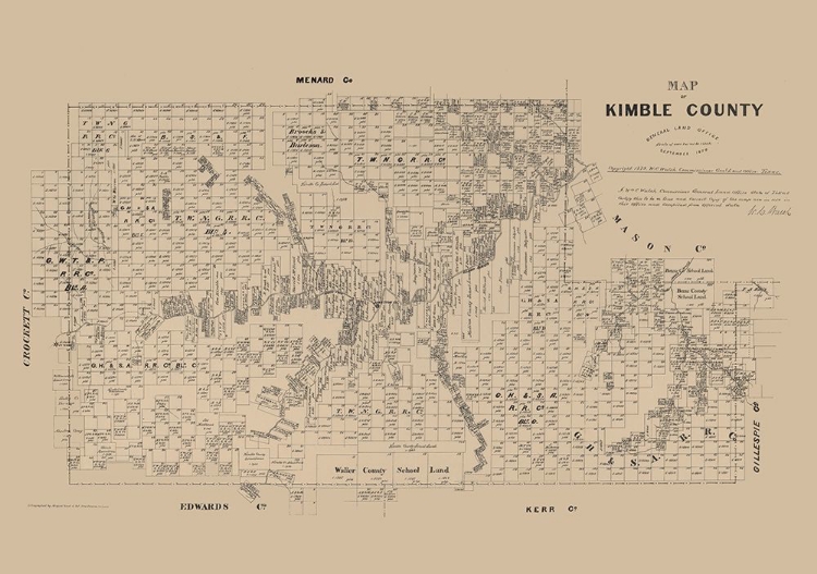 Picture of KIMBLE COUNTY TEXAS - WALSH 1879 