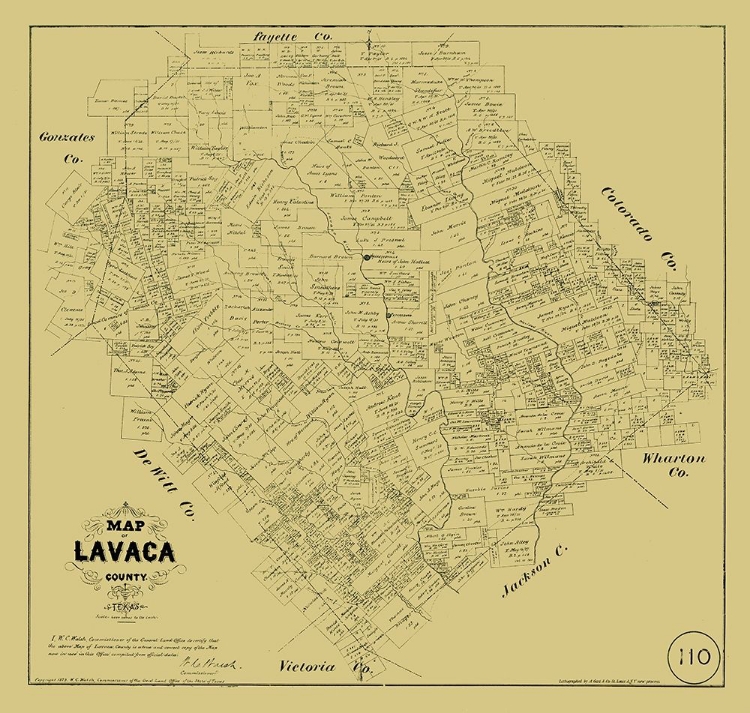 Picture of LAVACA COUNTY TEXAS - WALSH 1879 