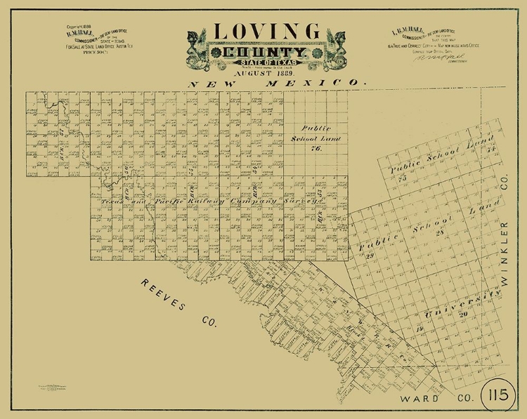 Picture of LOVING COUNTY TEXAS - HALL 1889 