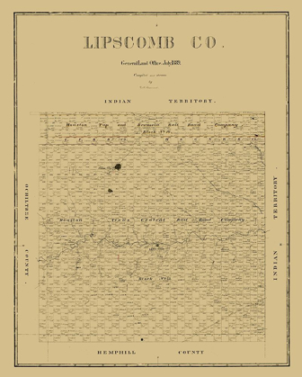 Picture of LIPSCOMB COUNTY TEXAS - BEAUMONT 1889 
