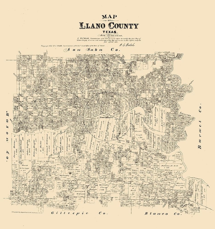 Picture of LLANO COUNTY TEXAS - WALSH 1879 