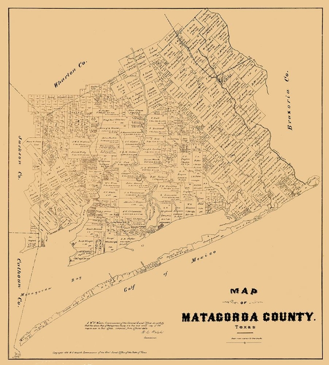 Picture of MATAGORDA COUNTY TEXAS - WALSH 1879 