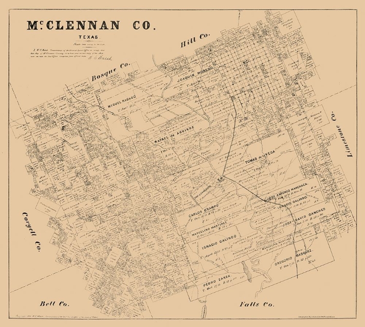 Picture of MCLENNAN COUNTY TEXAS - WALSH 1880 