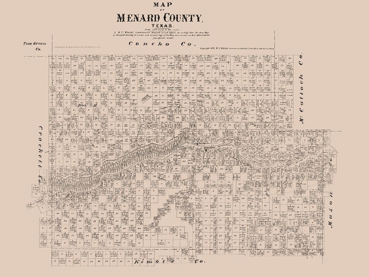 Picture of MENARD COUNTY TEXAS - WALSH 1879 
