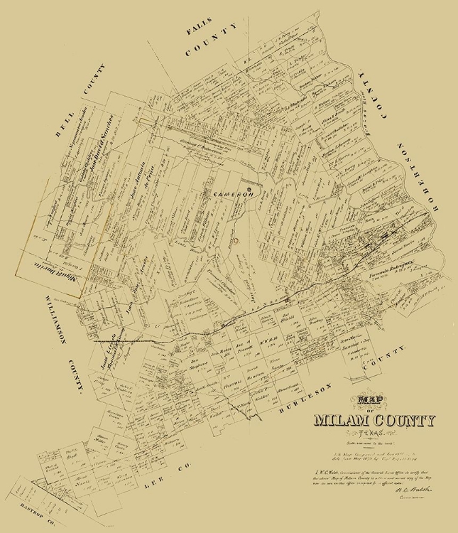 Picture of MILAM COUNTY TEXAS - WALSH 1879 