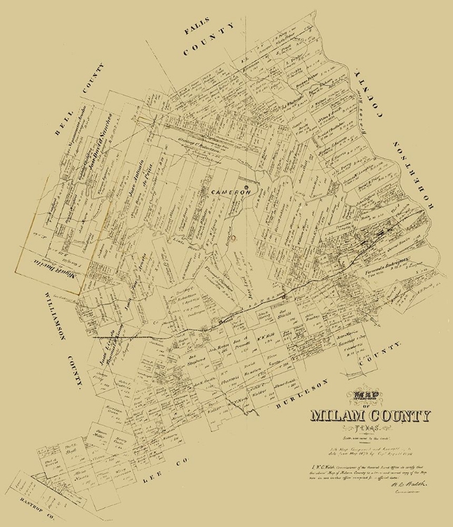 Picture of MILAM COUNTY TEXAS - WALSH 1879 