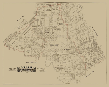 Picture of MILLS COUNTY TEXAS - HALL 1888 