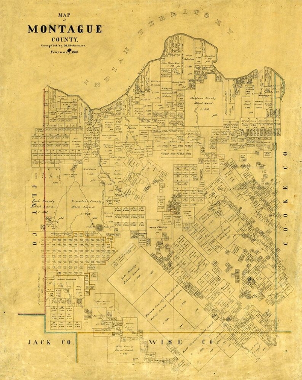 Picture of MONTAGUE COUNTY TEXAS - STAKEMAN 1868 