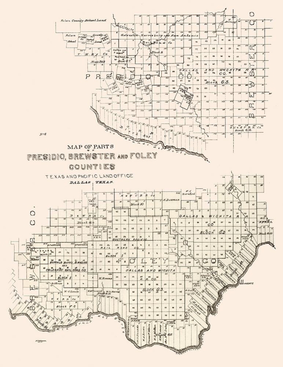 Picture of PRESIDIO, BREWSTER, FOLEY COUNTY TEXAS -1891