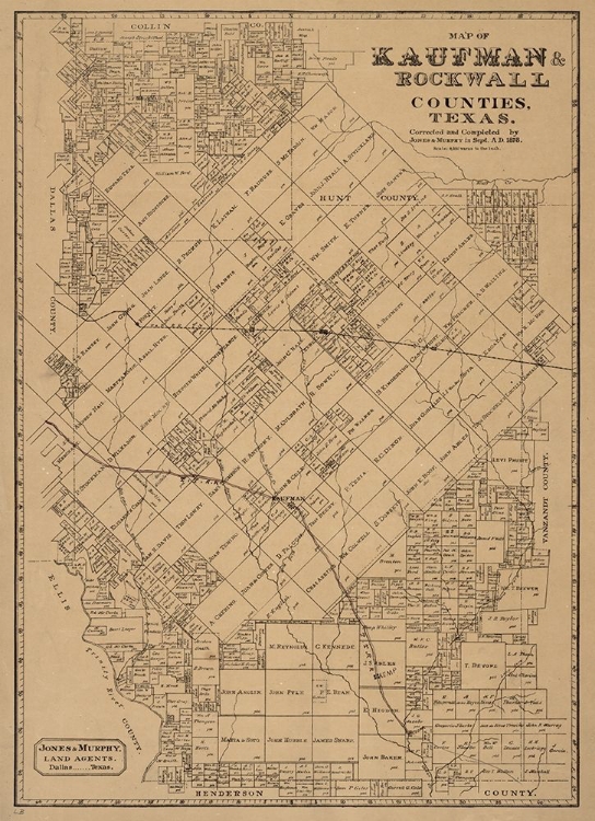 Picture of KAUFMAN, ROCKWALL COUNTY TEXAS - JONESANDMURPHY 1878 