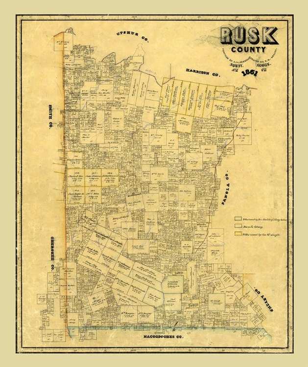 Picture of RUSK COUNTY TEXAS - PRESSLER 1861 