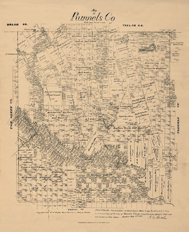 Picture of RUNNELS COUNTY TEXAS - WALSH 1879 