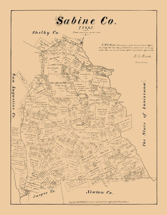 Picture of SABINE COUNTY TEXAS - WALSH 1879 