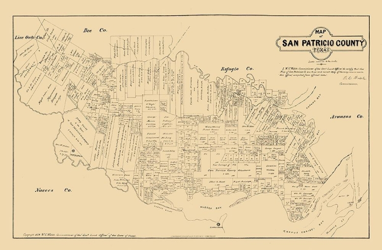 Picture of SAN PATRICIO COUNTY TEXAS - WALSH 1879 