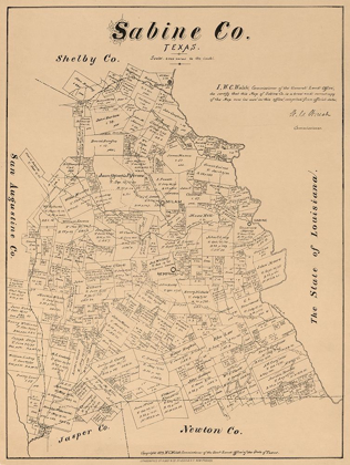 Picture of SABINE COUNTY TEXAS - WALSH 1879 