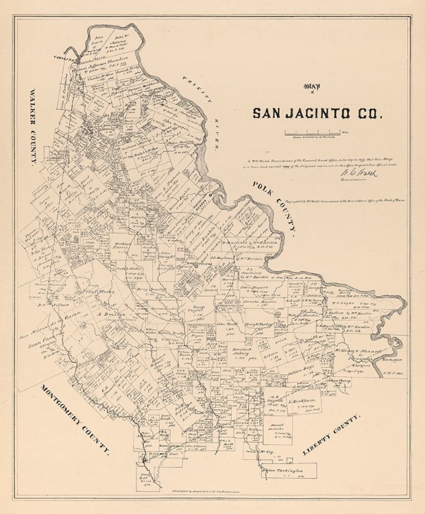 Picture of SAN JACINTO COUNTY TEXAS - WALSH 1879 