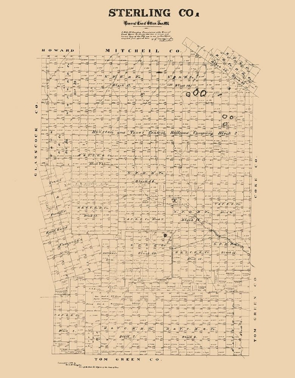 Picture of STERLING COUNTY TEXAS - MCGAUGHEY 1892 