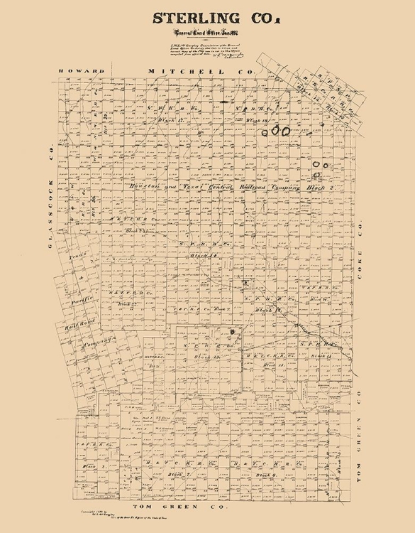 Picture of STERLING COUNTY TEXAS - MCGAUGHEY 1892 