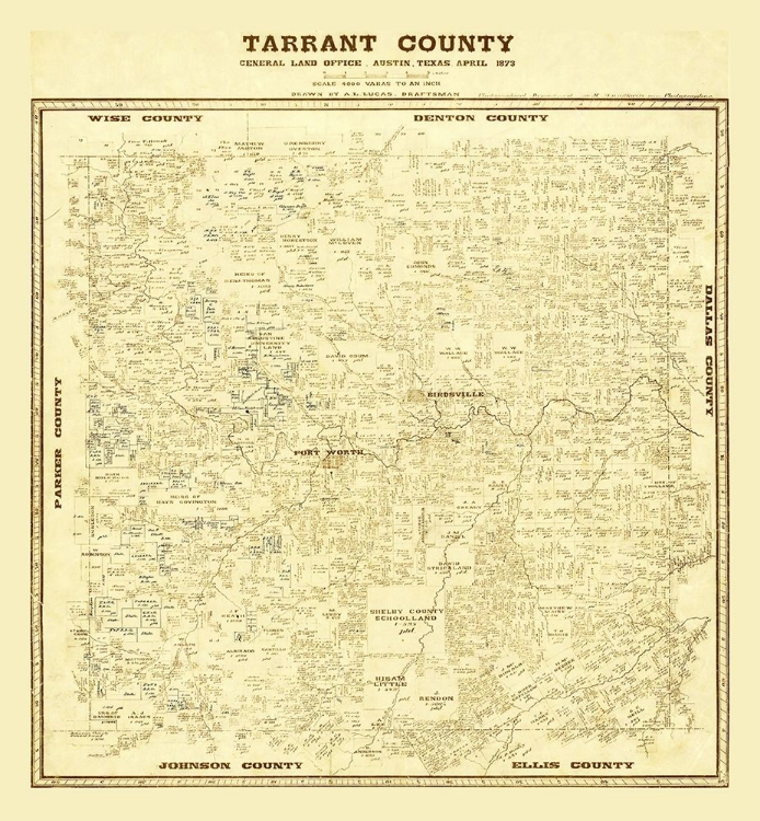 Picture of TARRANT COUNTY TEXAS - LUCAS 1873 