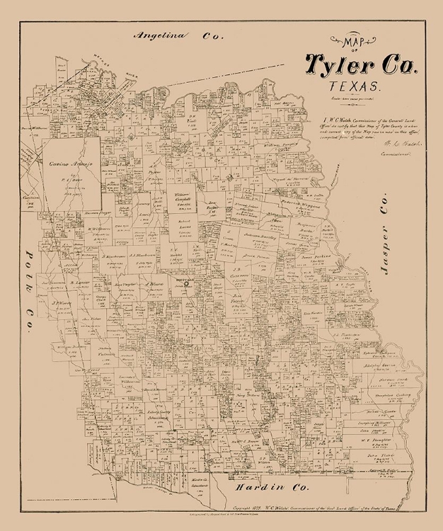 Picture of TYLER COUNTY TEXAS - WALSH 1879 