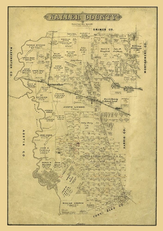 Picture of WALLER COUNTY TEXAS - BLAU 1880 