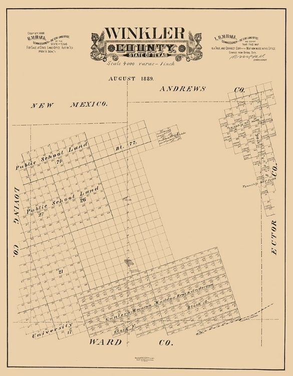 Picture of WINKLER COUNTY TEXAS - HALL 1889 