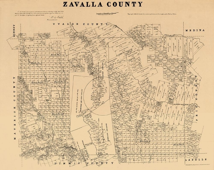 Picture of ZAVALLA COUNTY TEXAS - WALSH 1879 