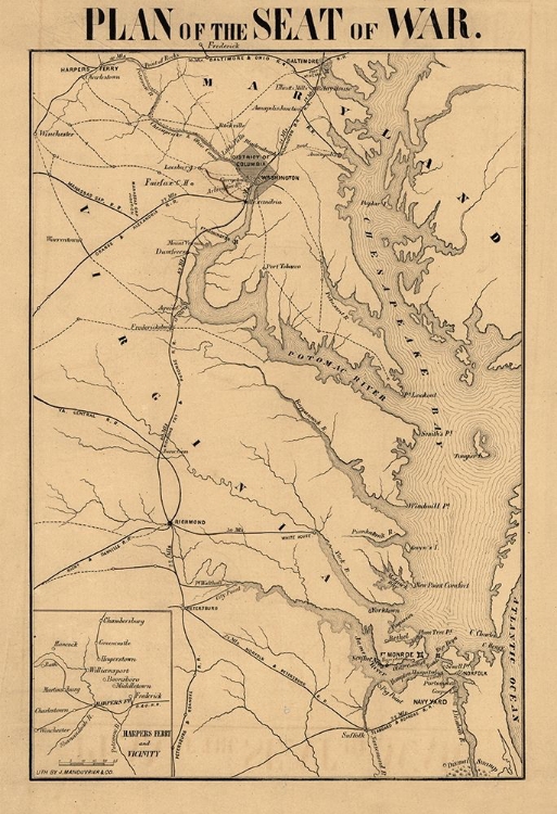 Picture of PLAN OF SEAT OF WAR VIRGINIA- MANDUVIER 1861