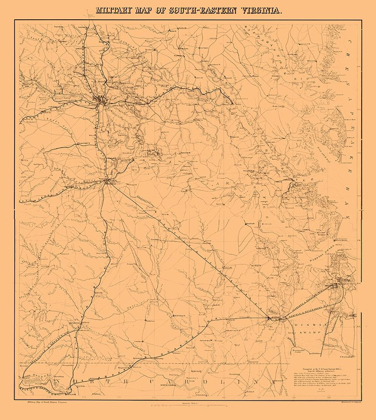 Picture of MILITARY MAP SOUTH-EASTERN VIRGINIA - 1862