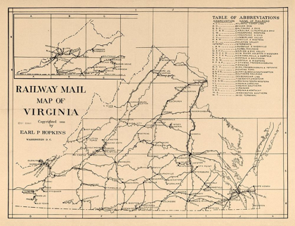 Picture of RAILWAY MAIL VIRGINIA - HOPKINS 1910