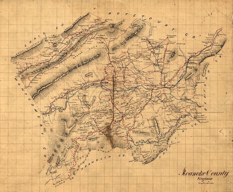 Picture of ROANOKE COUNTY VIRGINIA 1860