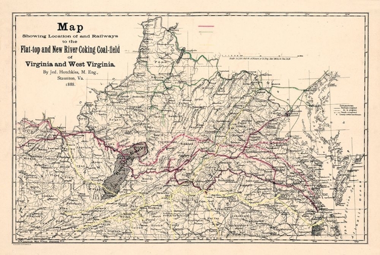 Picture of VIRGINIA WEST VIRGINIA - HOTCHKISS 1888