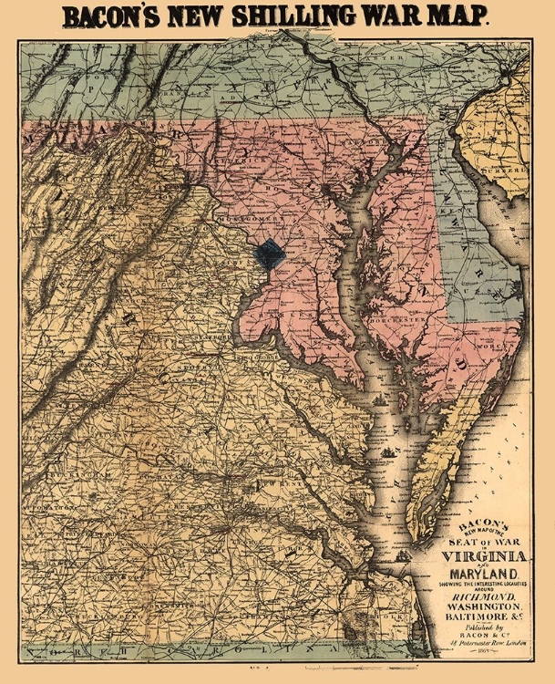 Picture of VIRGINIA MARYLAND - BACON 1864
