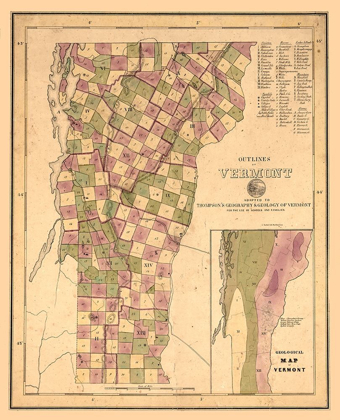 Picture of VERMONT GEOLOGICAL - THOMPSON 1848 
