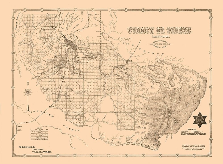 Picture of PIERCE COUNTY WASHINGTON - PLUMMER 1890 