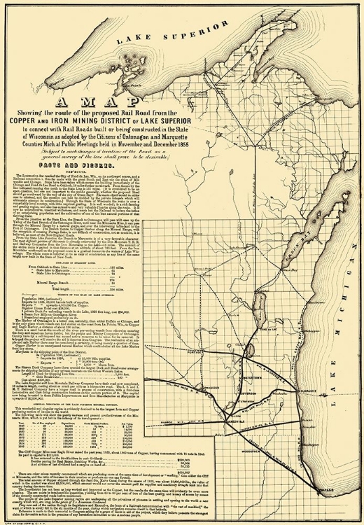 Picture of MICHIGAN WISCONSIN - ENDICOTT 1855 