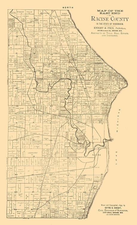 Picture of RACINE COUNTY WISCONSIN - KNIGHT 1893 