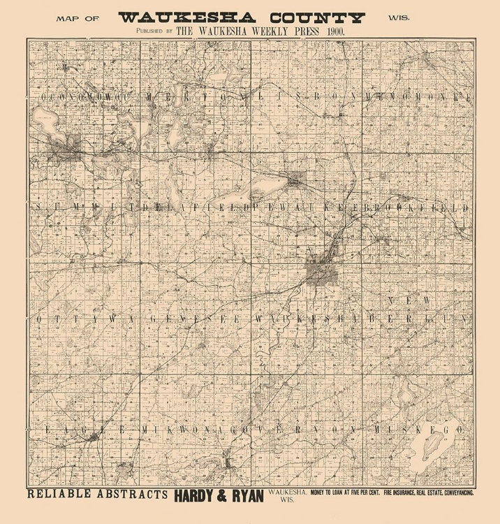 Picture of WAUKESHA COUNTY WISCONSIN - HARDY 1900 