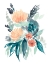 Picture of TEAL AND PEACH BOUQUET I