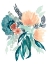 Picture of TEAL AND PEACH BOUQUET II
