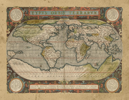Picture of EMBELLISHED ANTIQUE WORLD MAP