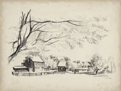 Picture of SKETCHED BARN VIEW I
