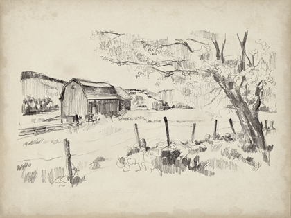 Picture of SKETCHED BARN VIEW II