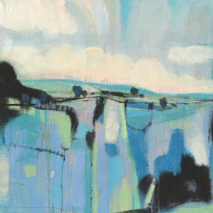 Picture of ABSTRACT SHADES OF BLUE I