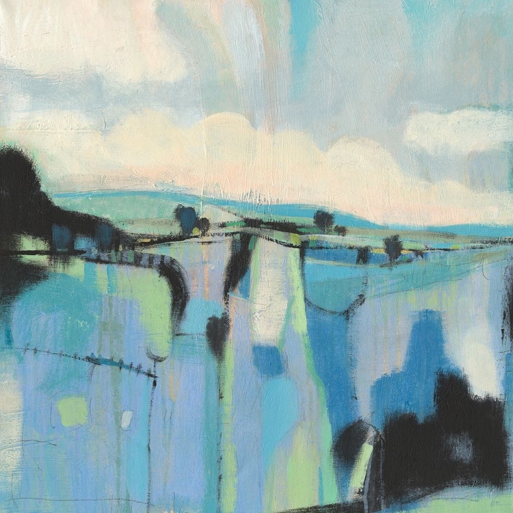 Picture of ABSTRACT SHADES OF BLUE I