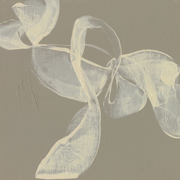 Picture of WHITE RIBBON ON BEIGE I