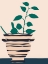 Picture of DANCING VASE WITH PALM II